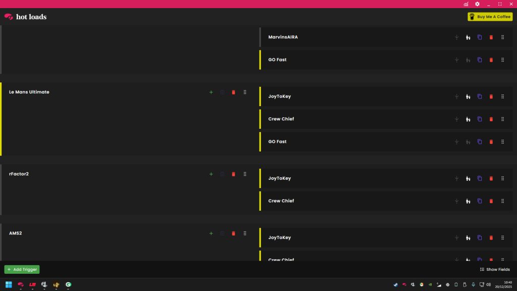 An example of Hot Loads in it's active state